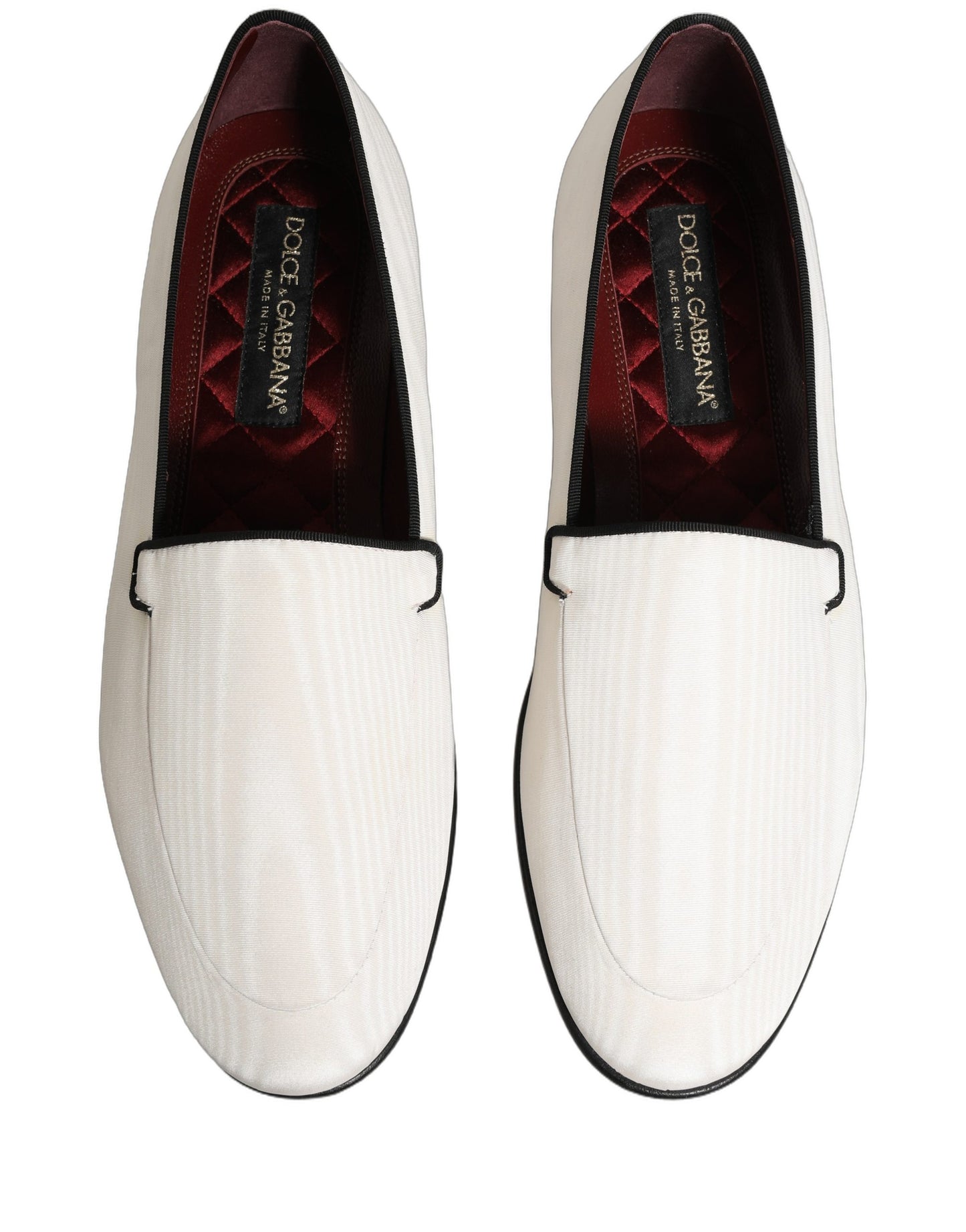 Dolce & Gabbana White Velvet Slip On Men Flats Loafers Shoes Dolce & Gabbana