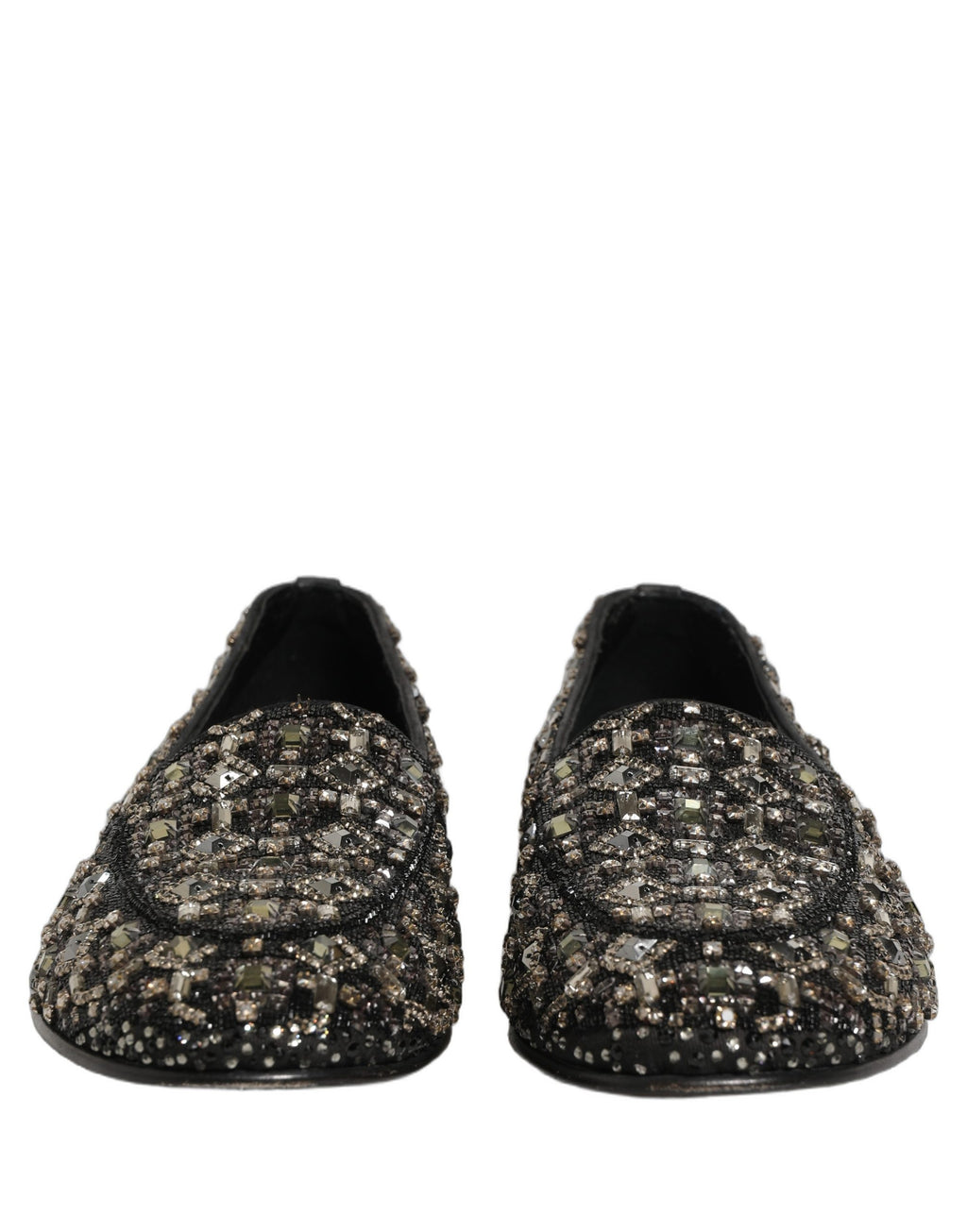 Dolce & Gabbana Black Crystal Embellished Dress Loafers Shoes Dolce & Gabbana