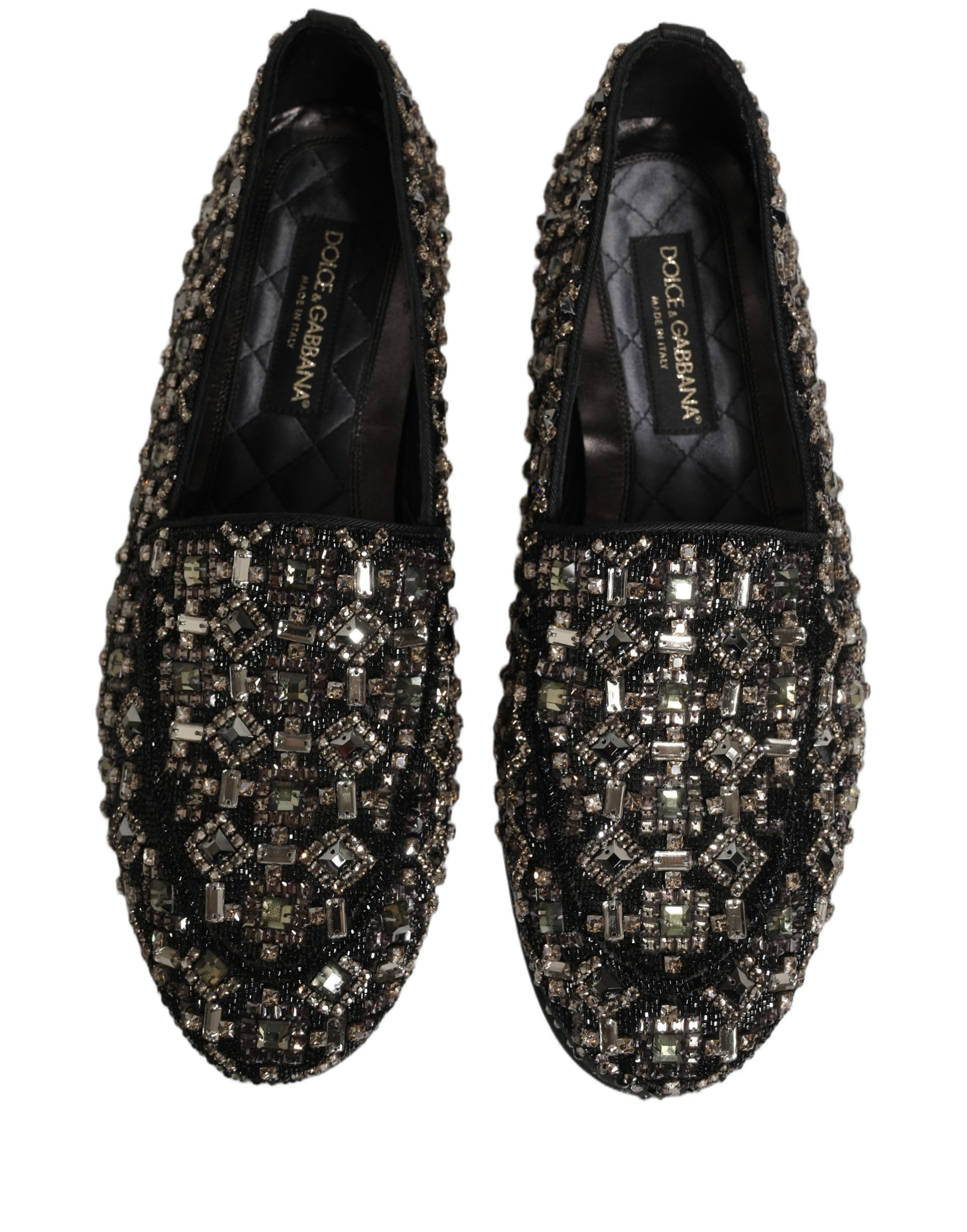Dolce & Gabbana Black Crystal Embellished Dress Loafers Shoes Dolce & Gabbana