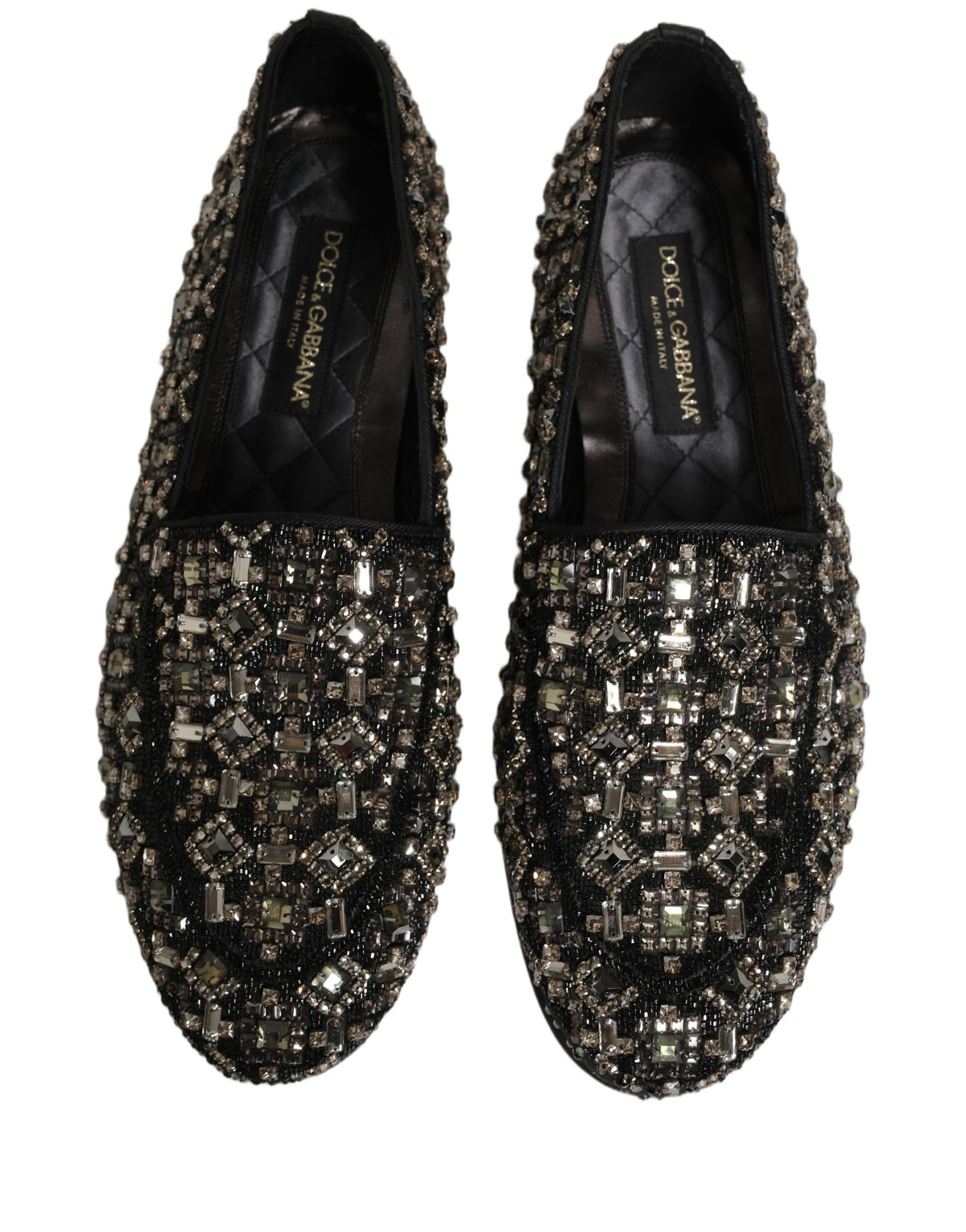 Dolce & Gabbana Black Crystal Embellished Dress Loafers Shoes Dolce & Gabbana