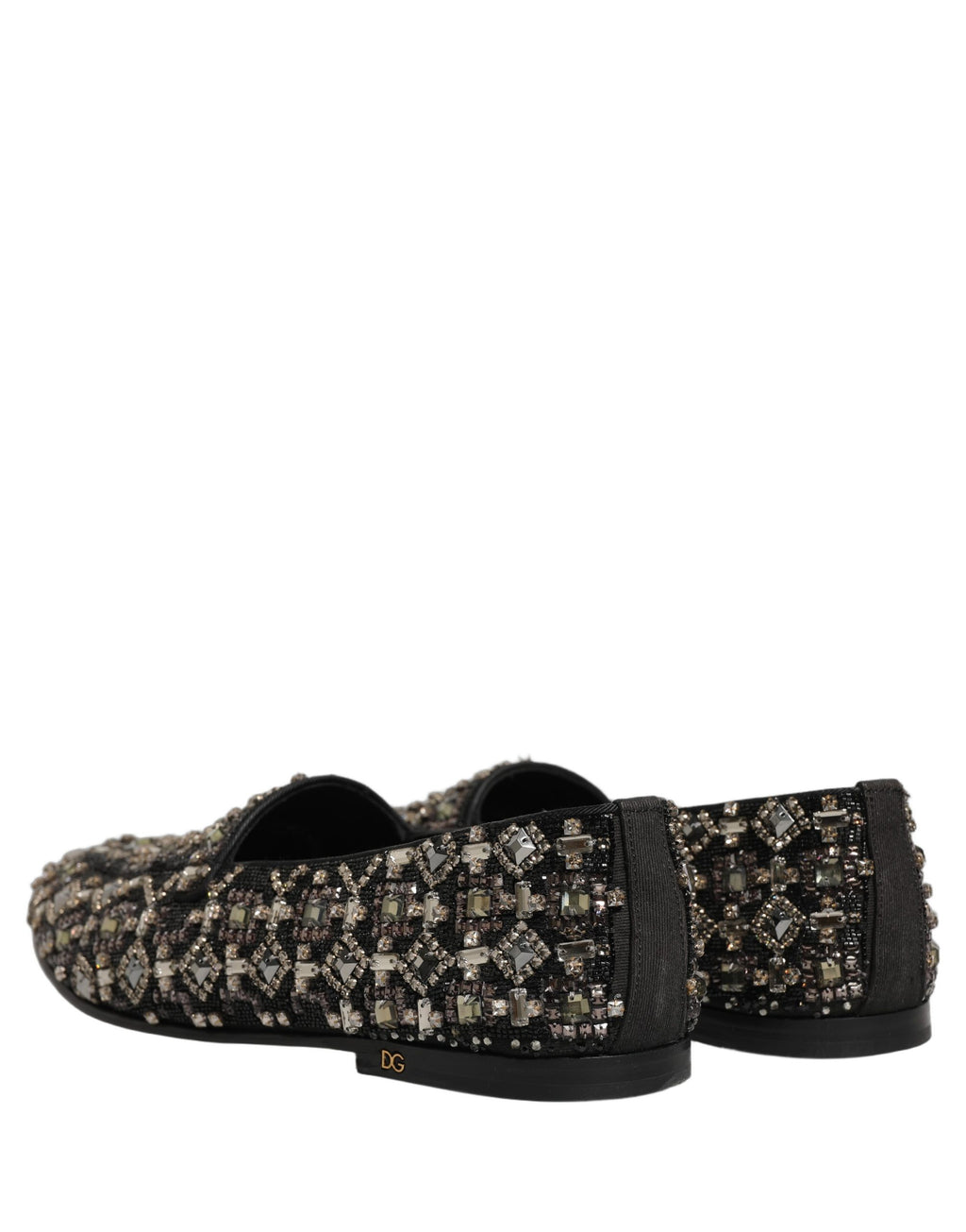 Dolce & Gabbana Black Crystal Embellished Dress Loafers Shoes Dolce & Gabbana