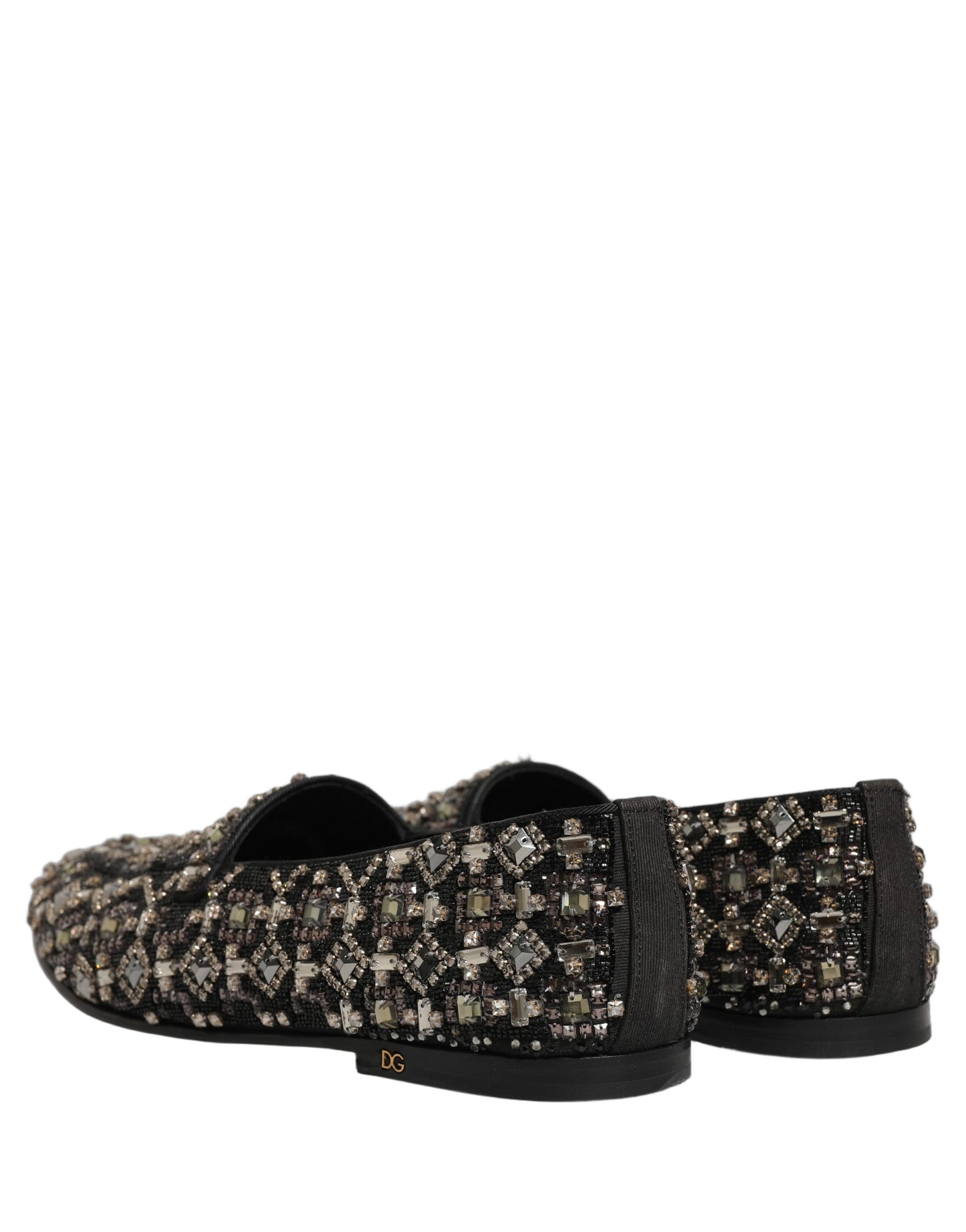 Dolce & Gabbana Black Crystal Embellished Dress Loafers Shoes Dolce & Gabbana