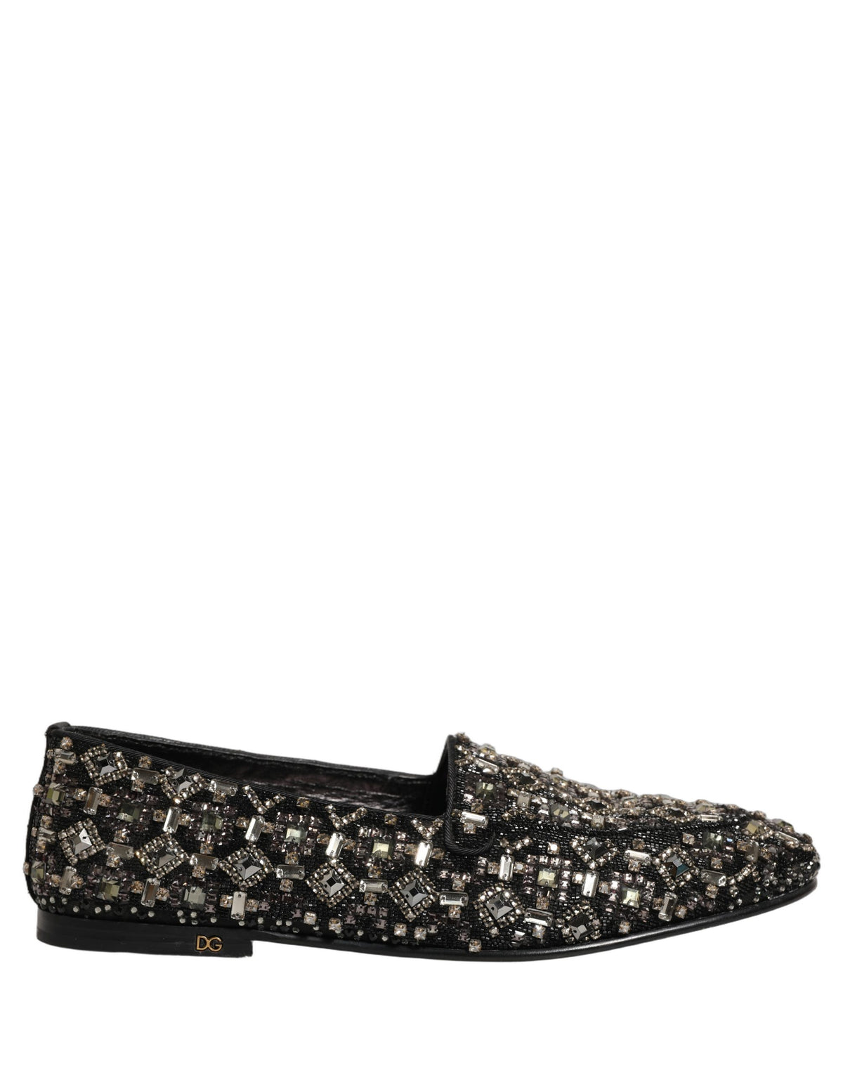 Dolce & Gabbana Black Crystal Embellished Dress Loafers Shoes Dolce & Gabbana