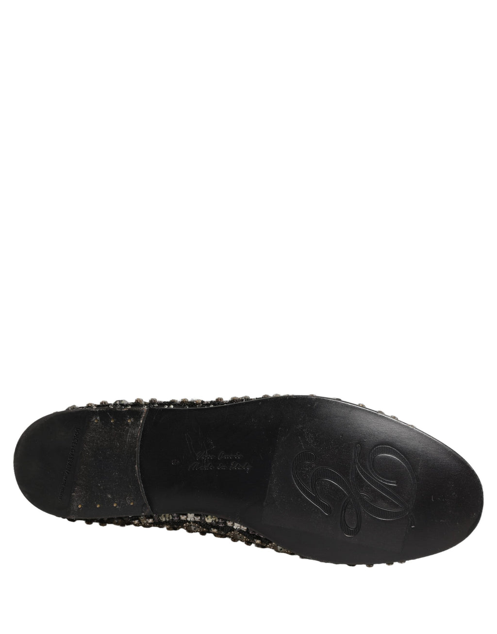 Dolce & Gabbana Black Crystal Embellished Dress Loafers Shoes - Eljoys Fashion 