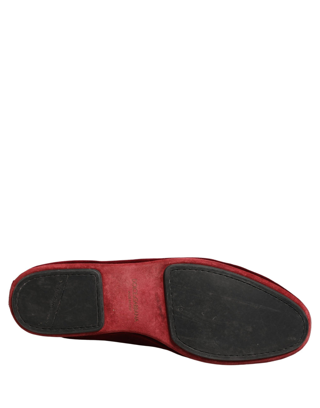 Dolce & Gabbana Maroon Velvet Slip On Men Flats Loafers Shoes Dolce & Gabbana
