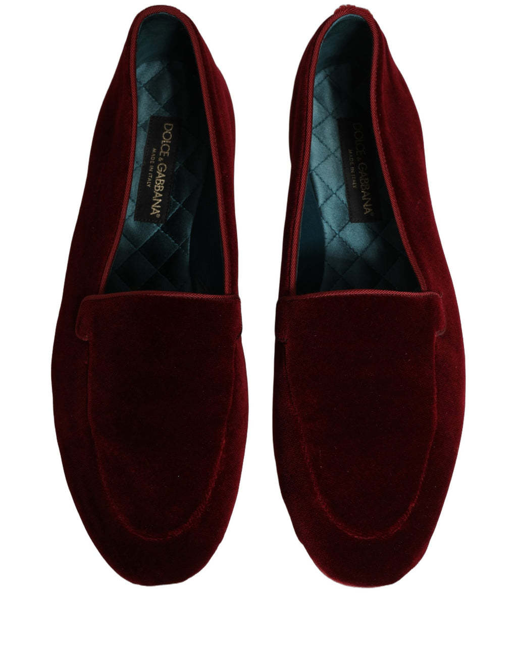 Dolce & Gabbana Maroon Velvet Slip On Men Flats Loafers Shoes Dolce & Gabbana