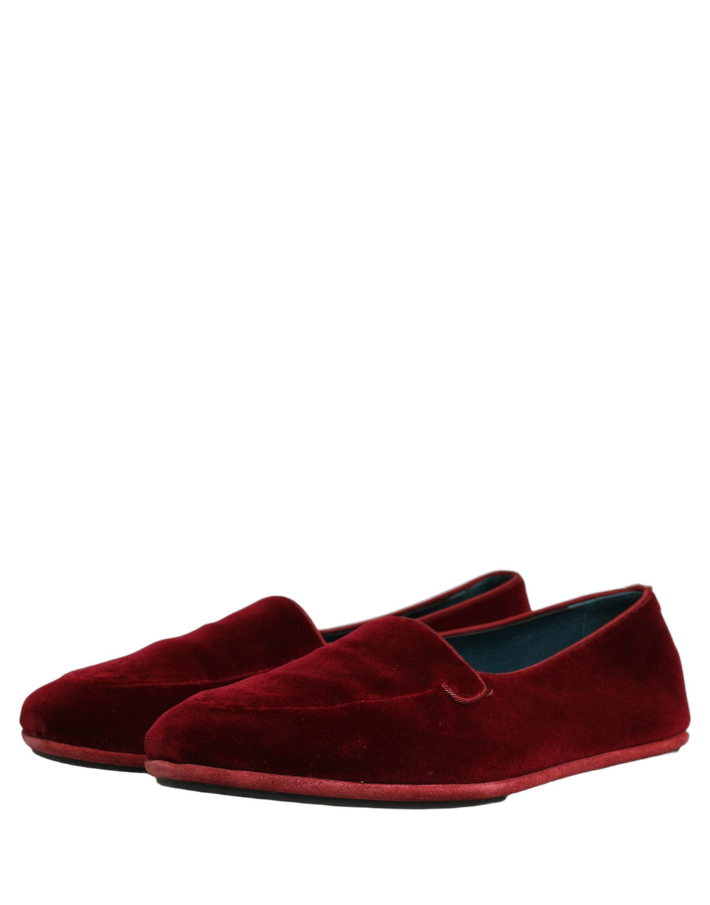Dolce & Gabbana Maroon Velvet Slip On Men Flats Loafers Shoes Dolce & Gabbana