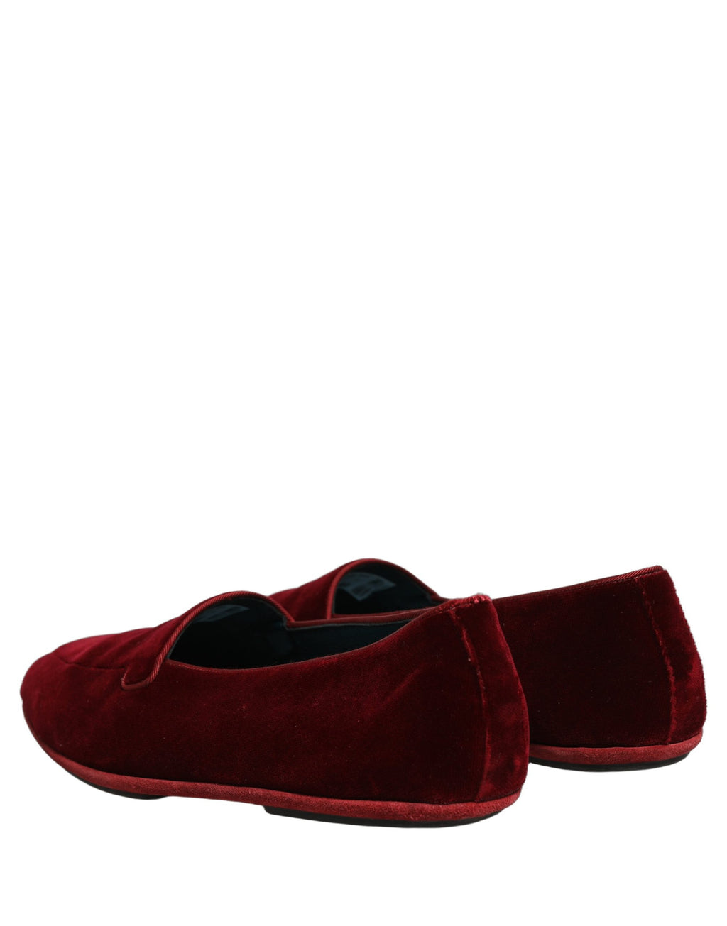 Dolce & Gabbana Maroon Velvet Slip On Men Flats Loafers Shoes Dolce & Gabbana