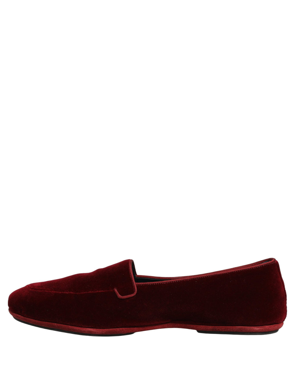 Dolce & Gabbana Maroon Velvet Slip On Men Flats Loafers Shoes Dolce & Gabbana