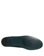 Dolce & Gabbana Silver Jacquard Leather Slip On Loafers Shoes Dolce & Gabbana