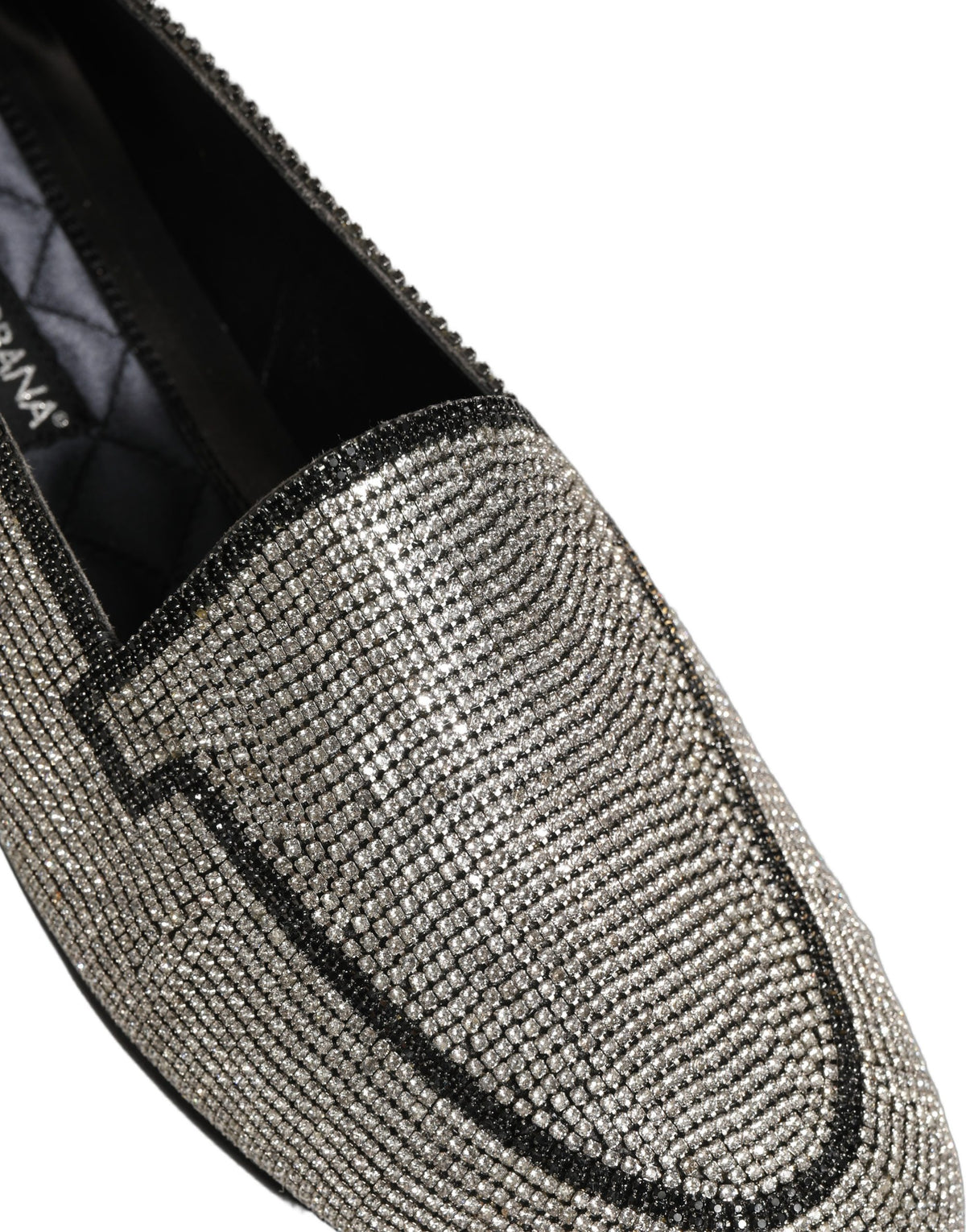 Dolce & Gabbana Silver Crystal Embellished Men Loafers Shoes Dolce & Gabbana