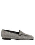 Dolce & Gabbana Silver Crystal Embellished Men Loafers Shoes Dolce & Gabbana