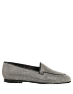 Dolce & Gabbana Silver Crystal Embellished Men Loafers Shoes Dolce & Gabbana