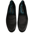 Dolce & Gabbana Black Satin Logo Slip On Flats Loafers Shoes Dolce & Gabbana