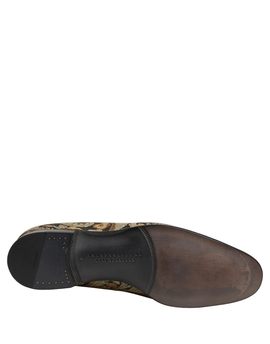 Dolce & Gabbana Gold Brocade Slip On Men Dress Loafers Shoes Dolce & Gabbana