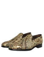 Dolce & Gabbana Gold Brocade Slip On Men Dress Loafers Shoes Dolce & Gabbana
