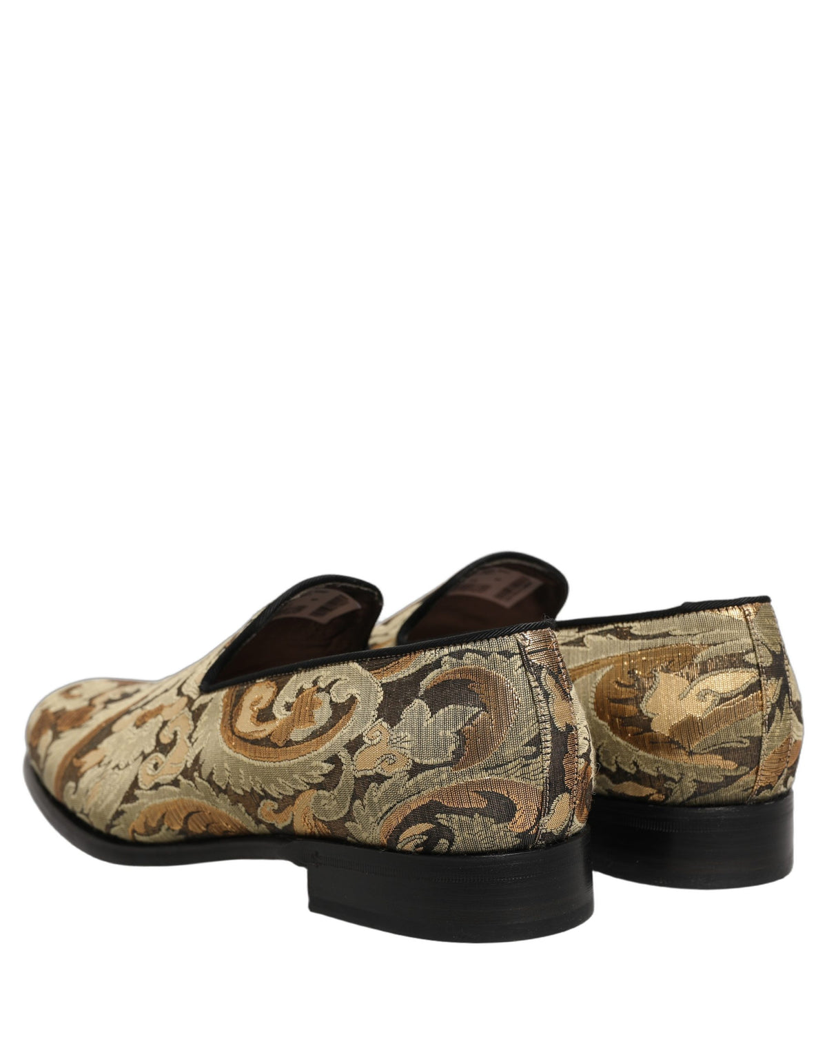 Dolce & Gabbana Gold Brocade Slip On Men Dress Loafers Shoes Dolce & Gabbana