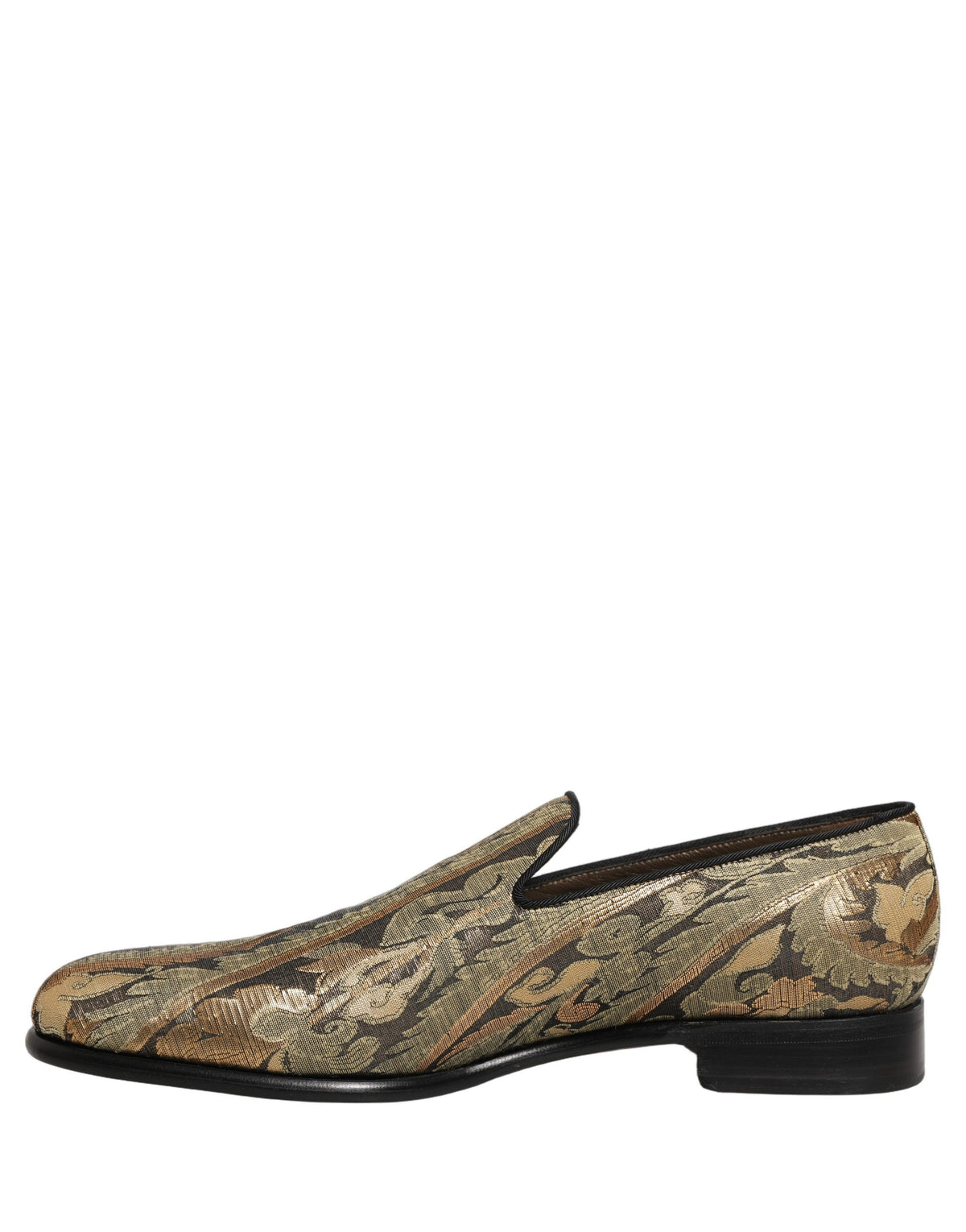 Dolce & Gabbana Gold Brocade Slip On Men Dress Loafers Shoes Dolce & Gabbana