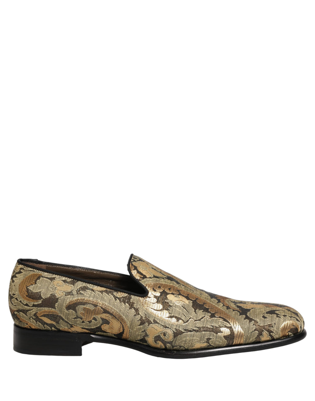 Dolce & Gabbana Gold Brocade Slip On Men Dress Loafers Shoes Dolce & Gabbana