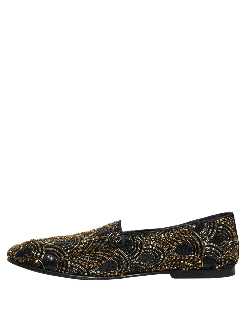 Dolce & Gabbana Black Gold Embellished Dress Loafers Shoes Dolce & Gabbana