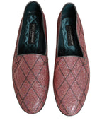 Dolce & Gabbana Pink Check Glitter Lurex Logo Loafers Shoes Dolce & Gabbana