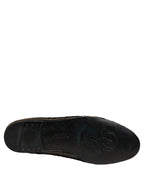 Dolce & Gabbana Black Gold Sequined Men Dress Loafers Shoes Dolce & Gabbana