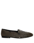 Dolce & Gabbana Black Gold Sequined Men Dress Loafers Shoes Dolce & Gabbana