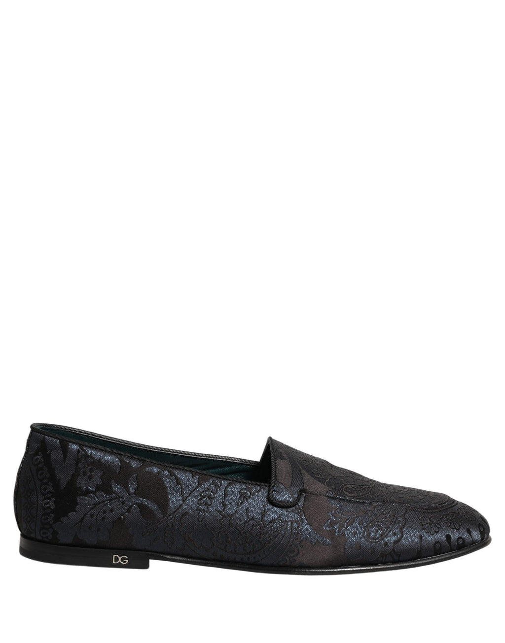 Dolce & Gabbana Blue Jacquard Leather Slip On Loafers Shoes Dolce & Gabbana