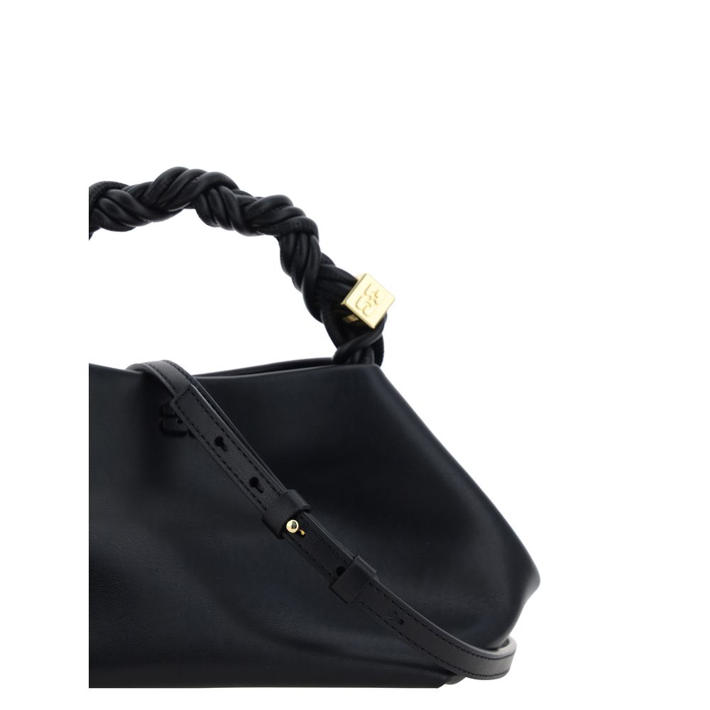 Ganni Black Calf Leather Bos Taurus Handbag Ganni