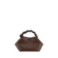 Ganni Brown Recycled Leather Handbag Ganni