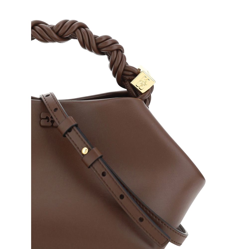 Ganni Brown Recycled Leather Handbag Ganni