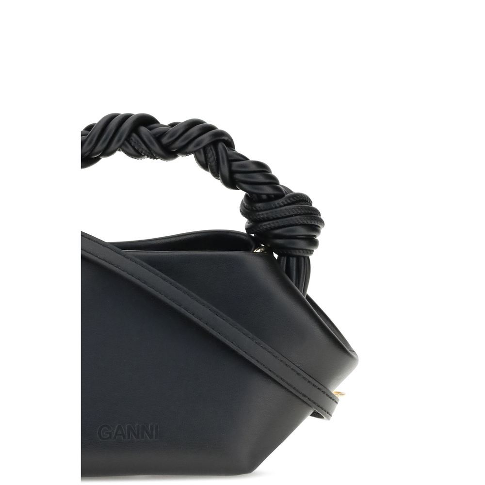 Ganni Black Recycled Leather Shoulder Bag Ganni