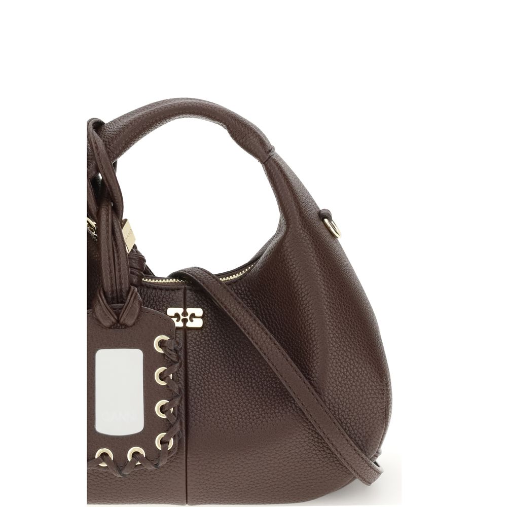 Ganni Brown Recycled Polyester Handbag Ganni