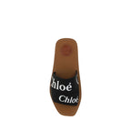 Chloé Black Linen Flat Sandals Chloé
