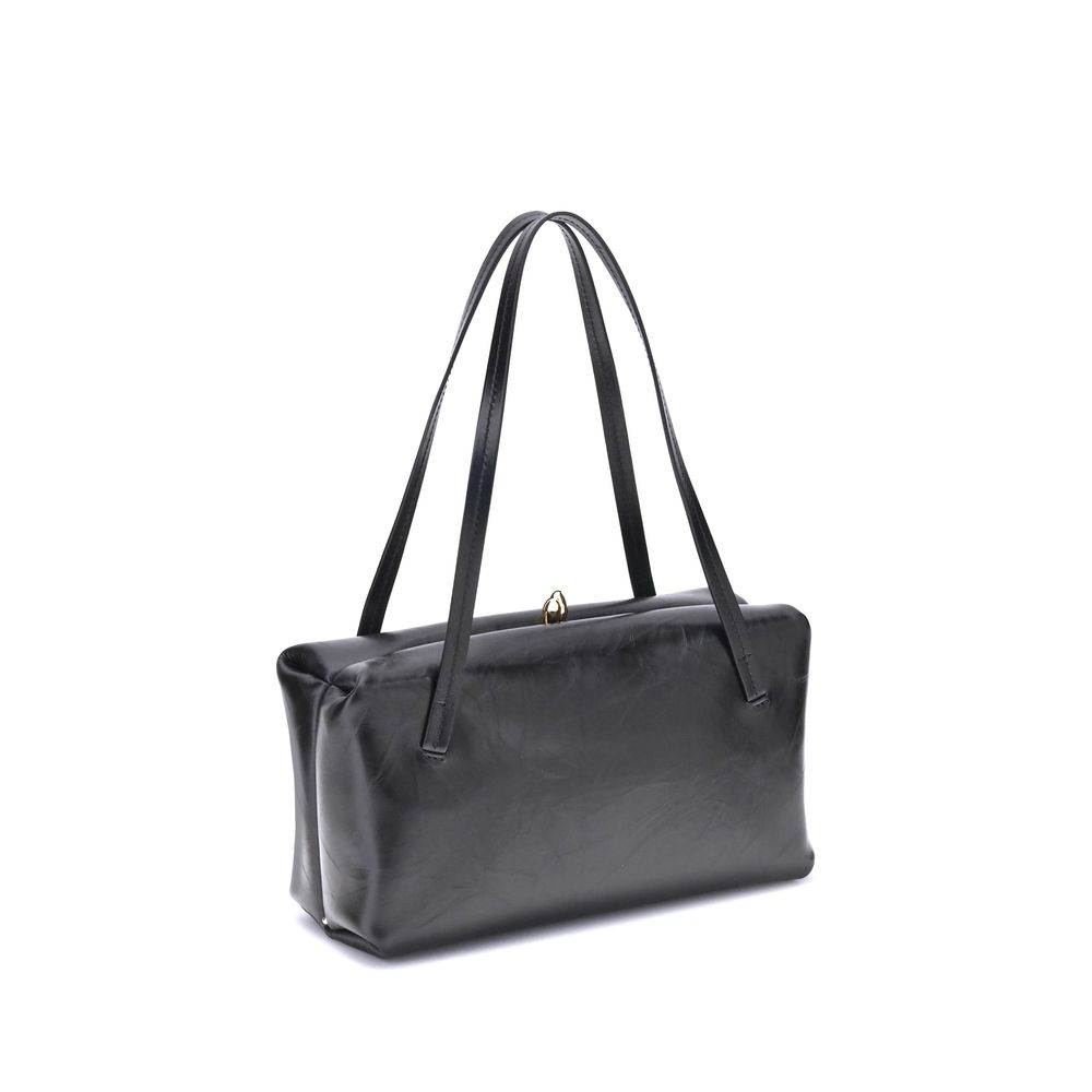 Jil Sander Black Calf Leather Bos Taurus Shoulder Bag Jil Sander