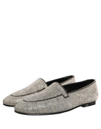 Dolce & Gabbana Silver Crystal Embellished Men Loafers Shoes Dolce & Gabbana