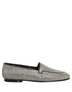 Dolce & Gabbana Silver Crystal Embellished Men Loafers Shoes Dolce & Gabbana