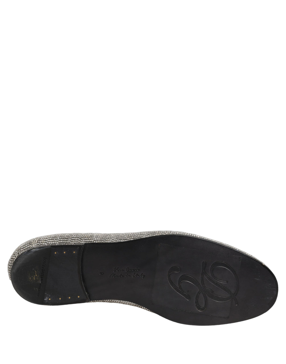 Dolce & Gabbana Silver Crystal Embellished Men Loafers Shoes - Eljoys Fashion 