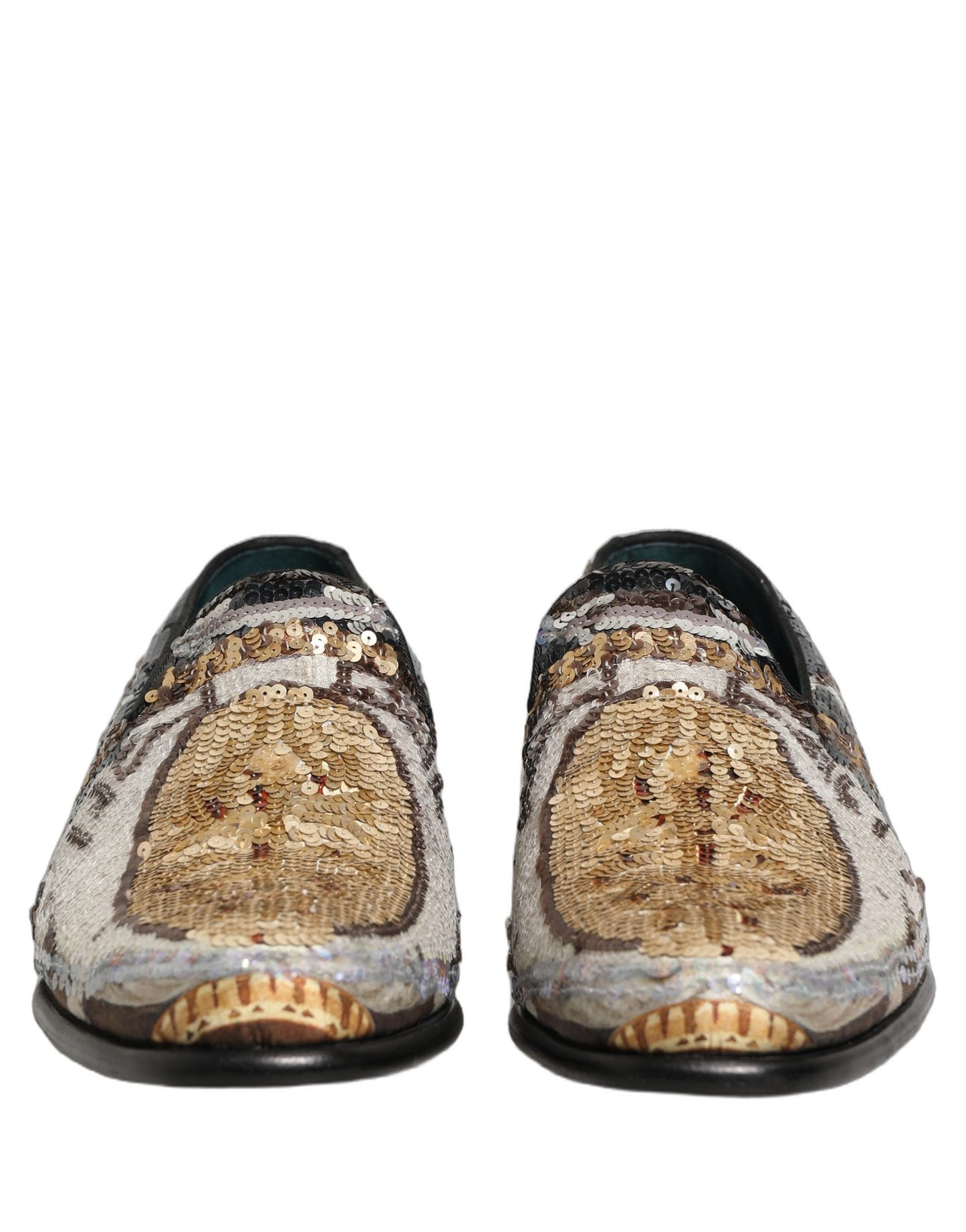 Dolce & Gabbana Multicolor Embroidered Sequin Loafers Shoes Dolce & Gabbana