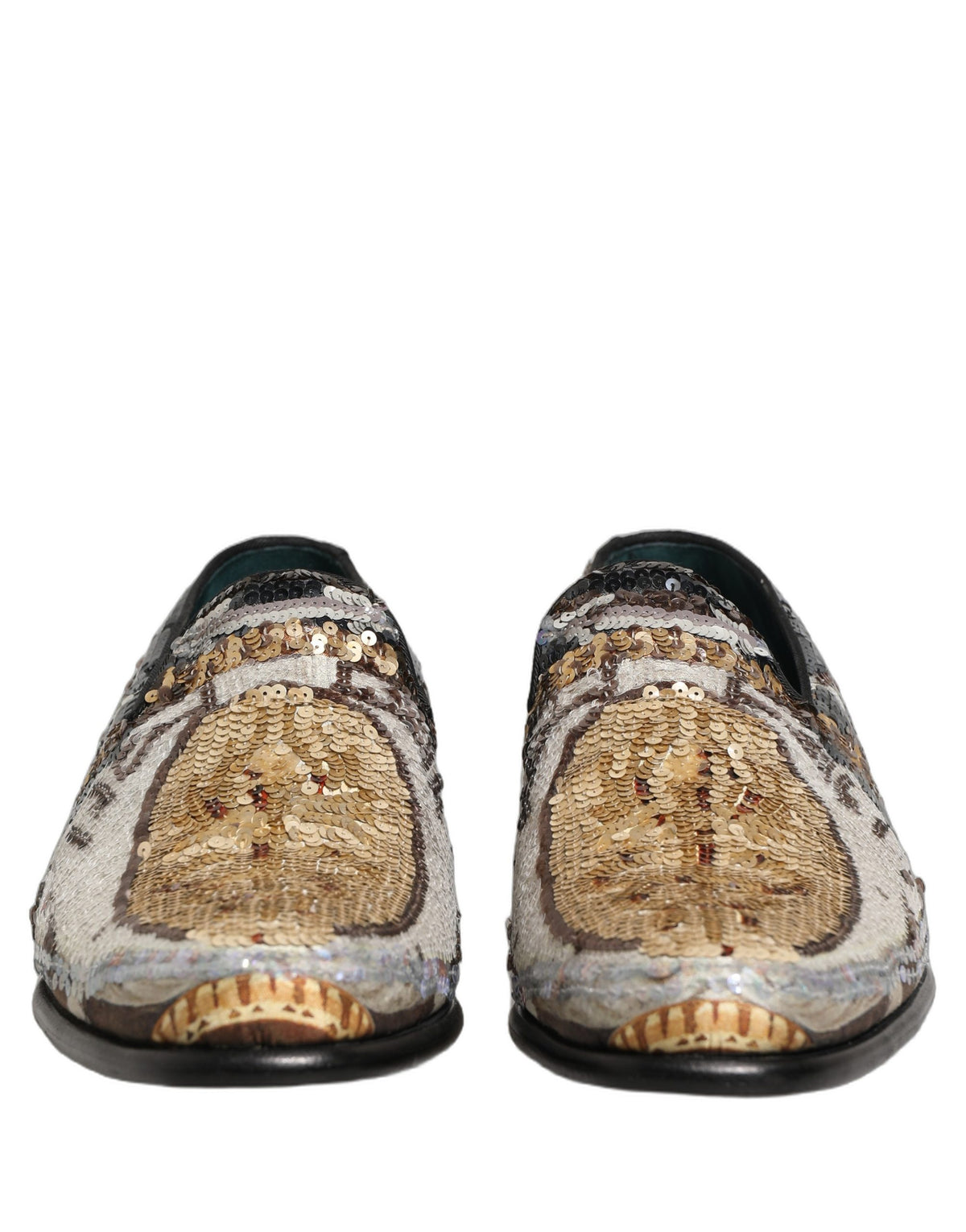 Dolce & Gabbana Multicolor Embroidered Sequin Loafers Shoes Dolce & Gabbana