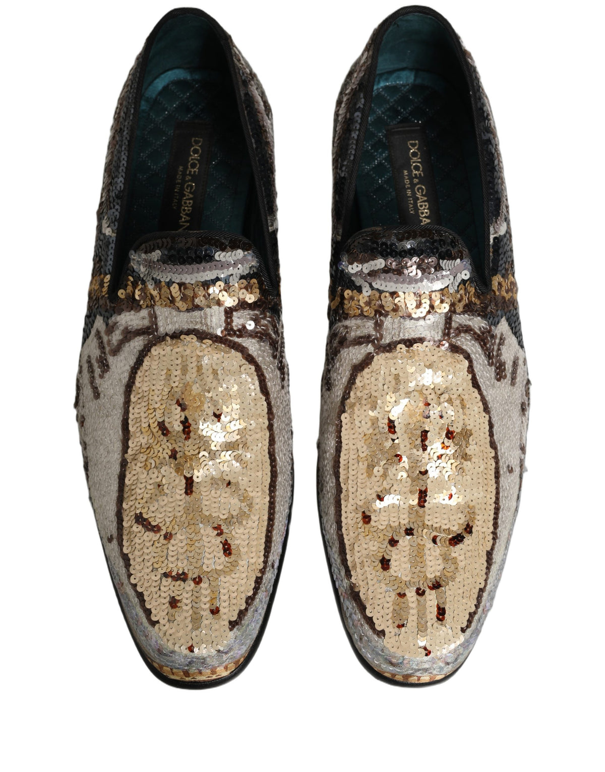 Dolce & Gabbana Multicolor Embroidered Sequin Loafers Shoes Dolce & Gabbana
