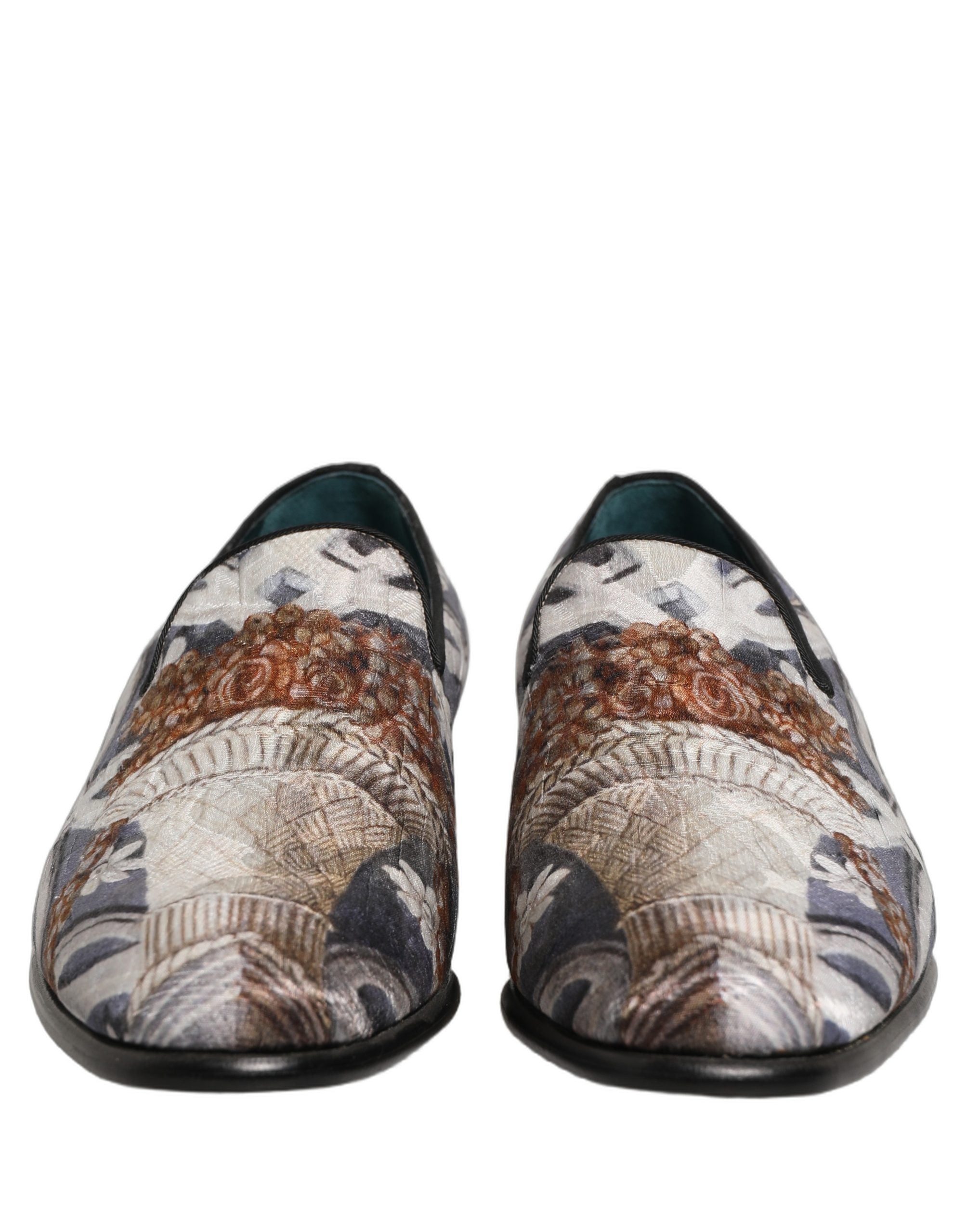 Dolce & Gabbana Multicolor Floral Tapestry Embroidery Loafer Shoes Dolce & Gabbana