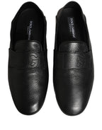 Dolce & Gabbana Black Deerskin Leather Driver Loafers Shoes Dolce & Gabbana