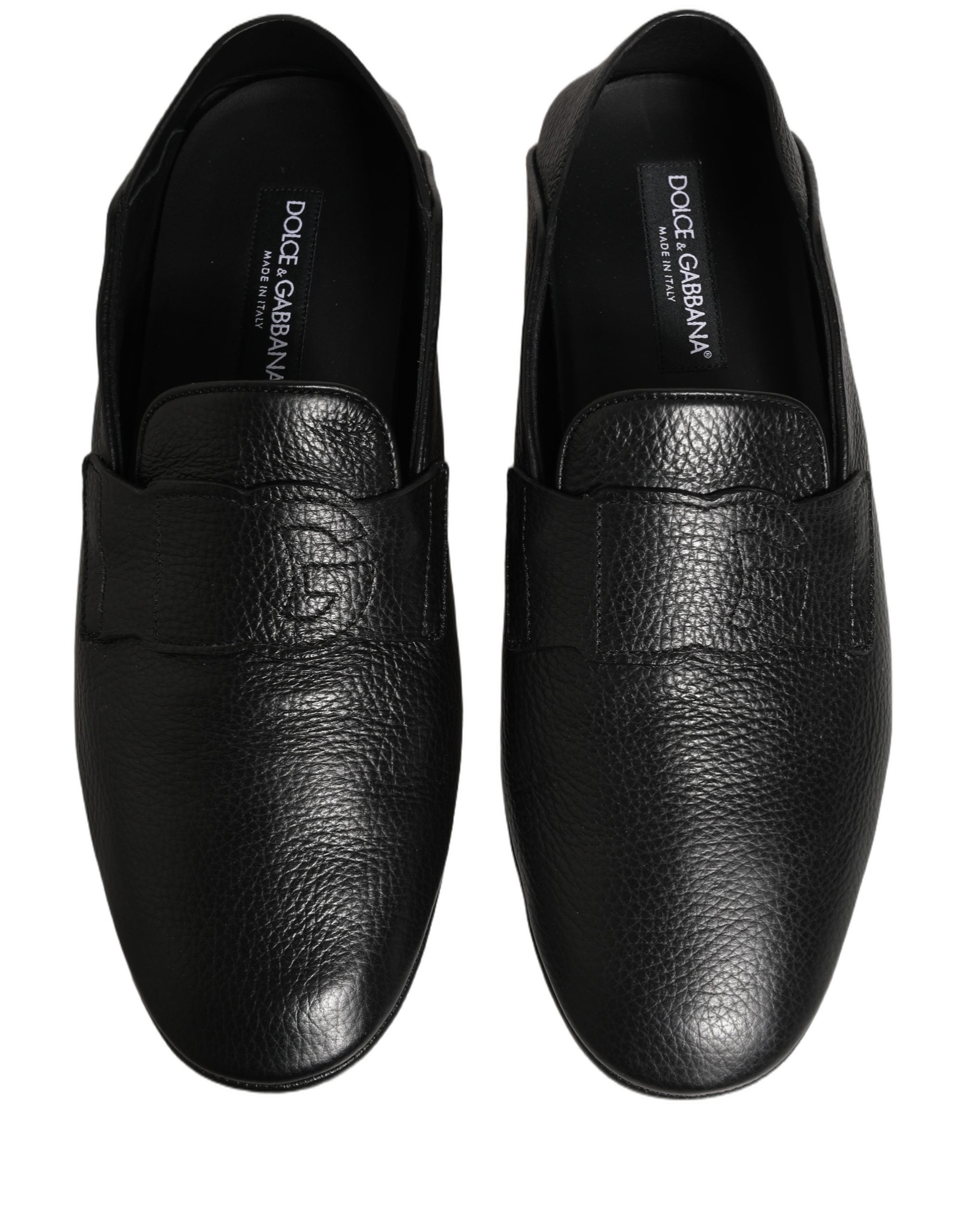 Dolce & Gabbana Black Deerskin Leather Driver Loafers Shoes Dolce & Gabbana