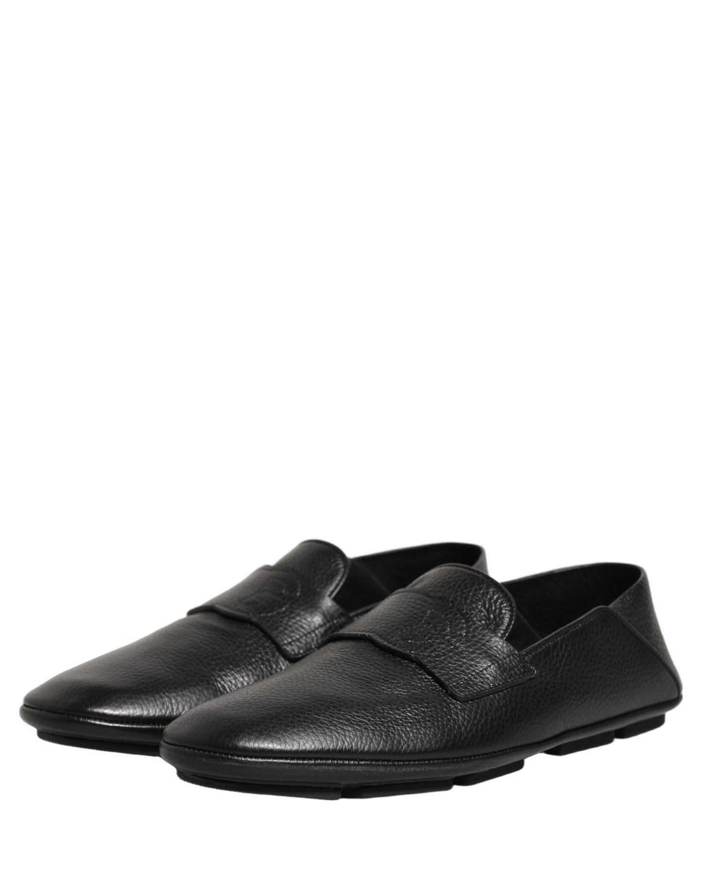 Dolce & Gabbana Black Deerskin Leather Driver Loafers Shoes Dolce & Gabbana