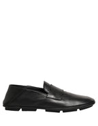 Dolce & Gabbana Black Deerskin Leather Driver Loafers Shoes Dolce & Gabbana