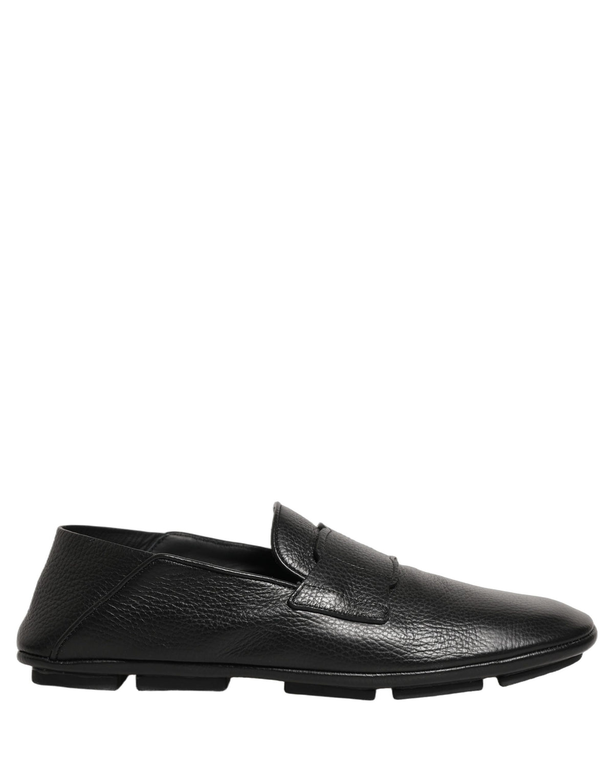 Dolce & Gabbana Black Deerskin Leather Driver Loafers Shoes Dolce & Gabbana