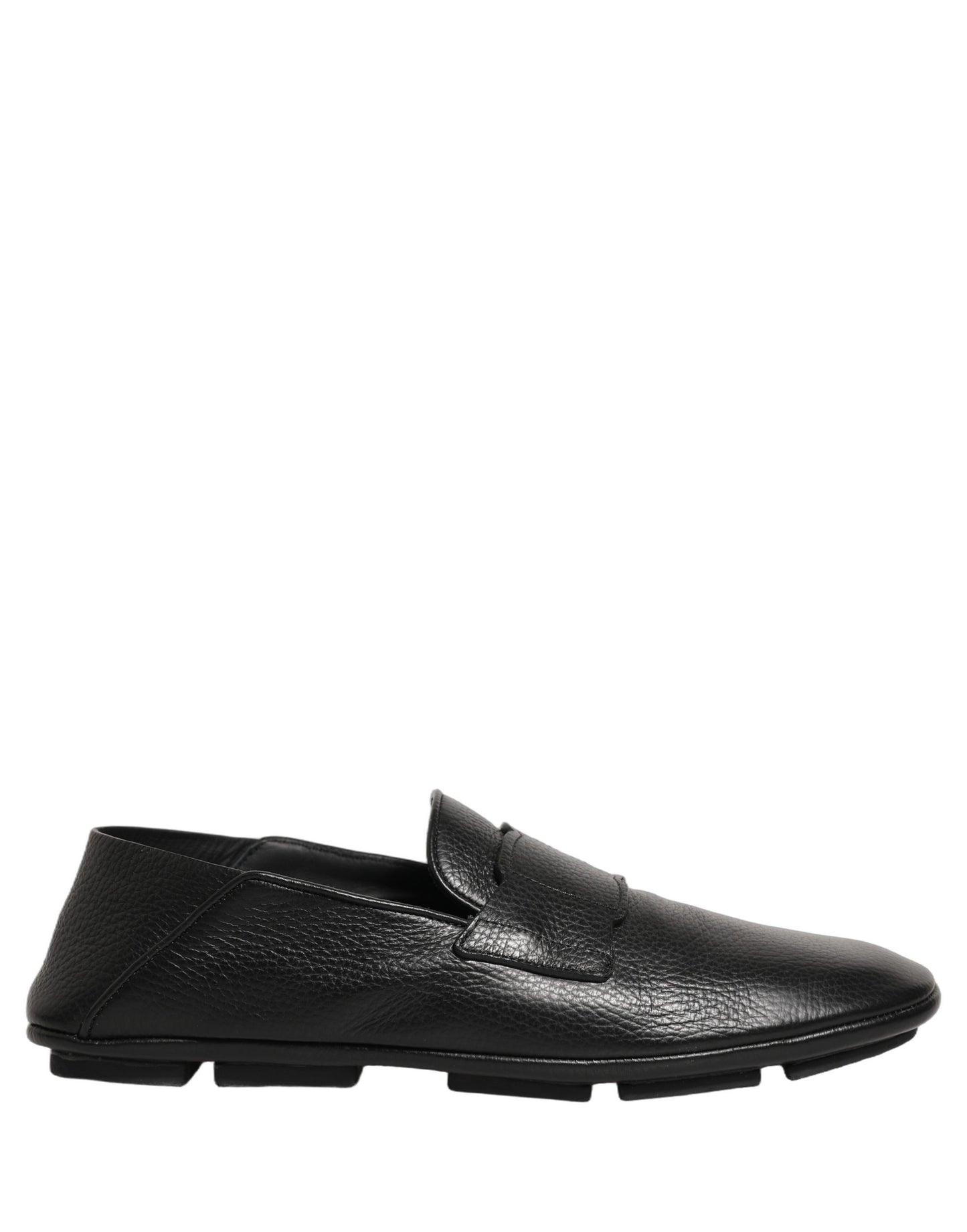 Dolce & Gabbana Black Deerskin Leather Driver Loafers Shoes Dolce & Gabbana