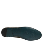 Dolce & Gabbana Gray Glitter Lurex DG Logo Dress Loafers Shoes Dolce & Gabbana
