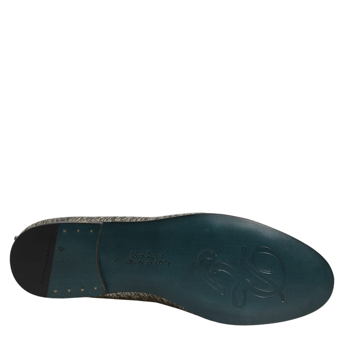 Dolce & Gabbana Gray Glitter Lurex DG Logo Dress Loafers Shoes Dolce & Gabbana